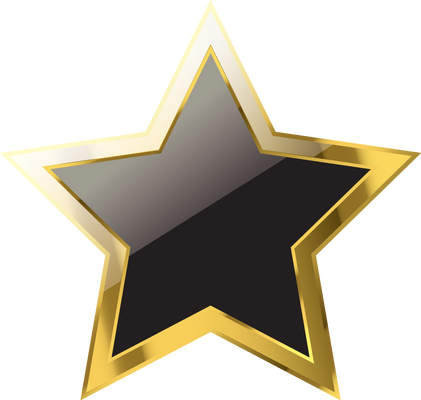 Black star with golden frame